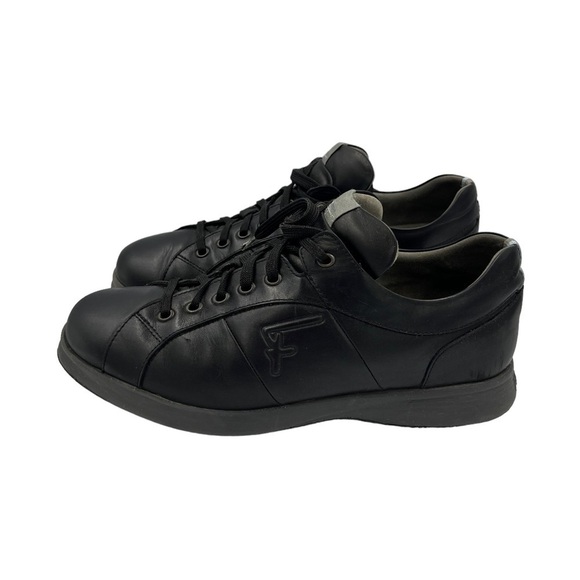 SALVATORE FERRAGAMO Leather World Traveler Trainer Black - Picture 8 of 11